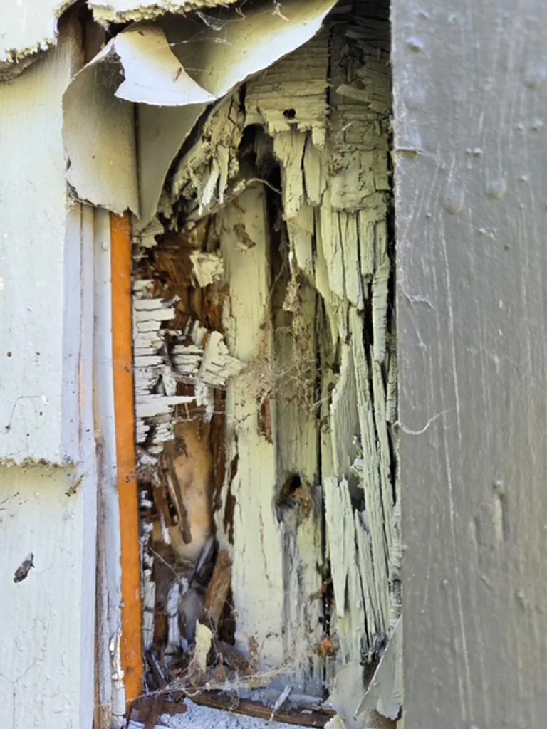 Close-up of broken wood.