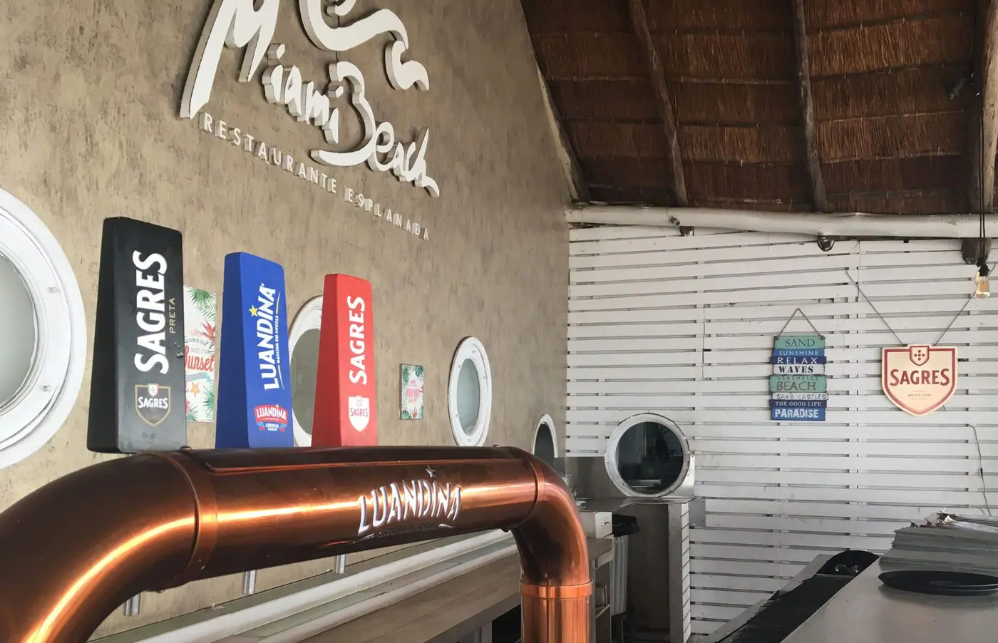beers on tap at miami beach bar in luanda, angola