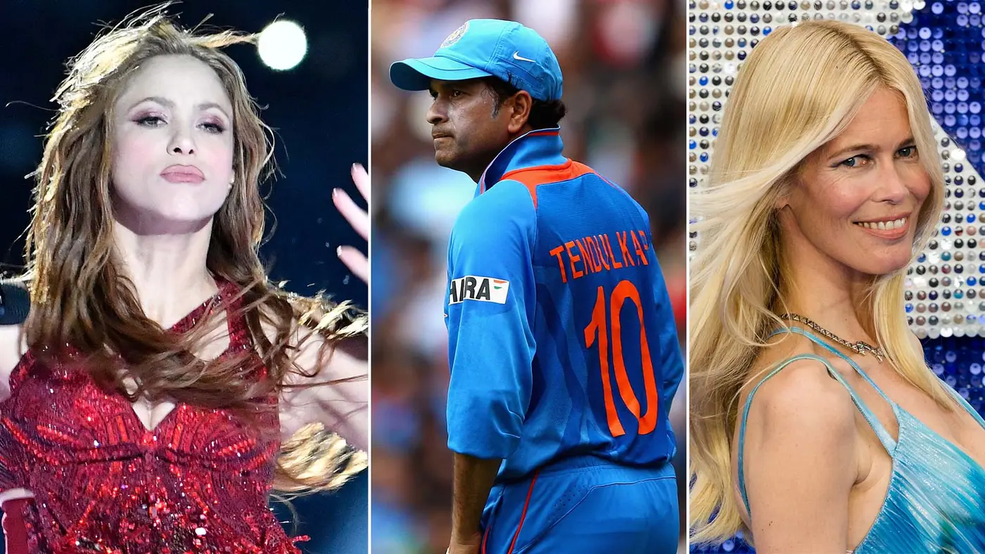 Shakira, Sachin Tendulkar, Claudia Schiffer.