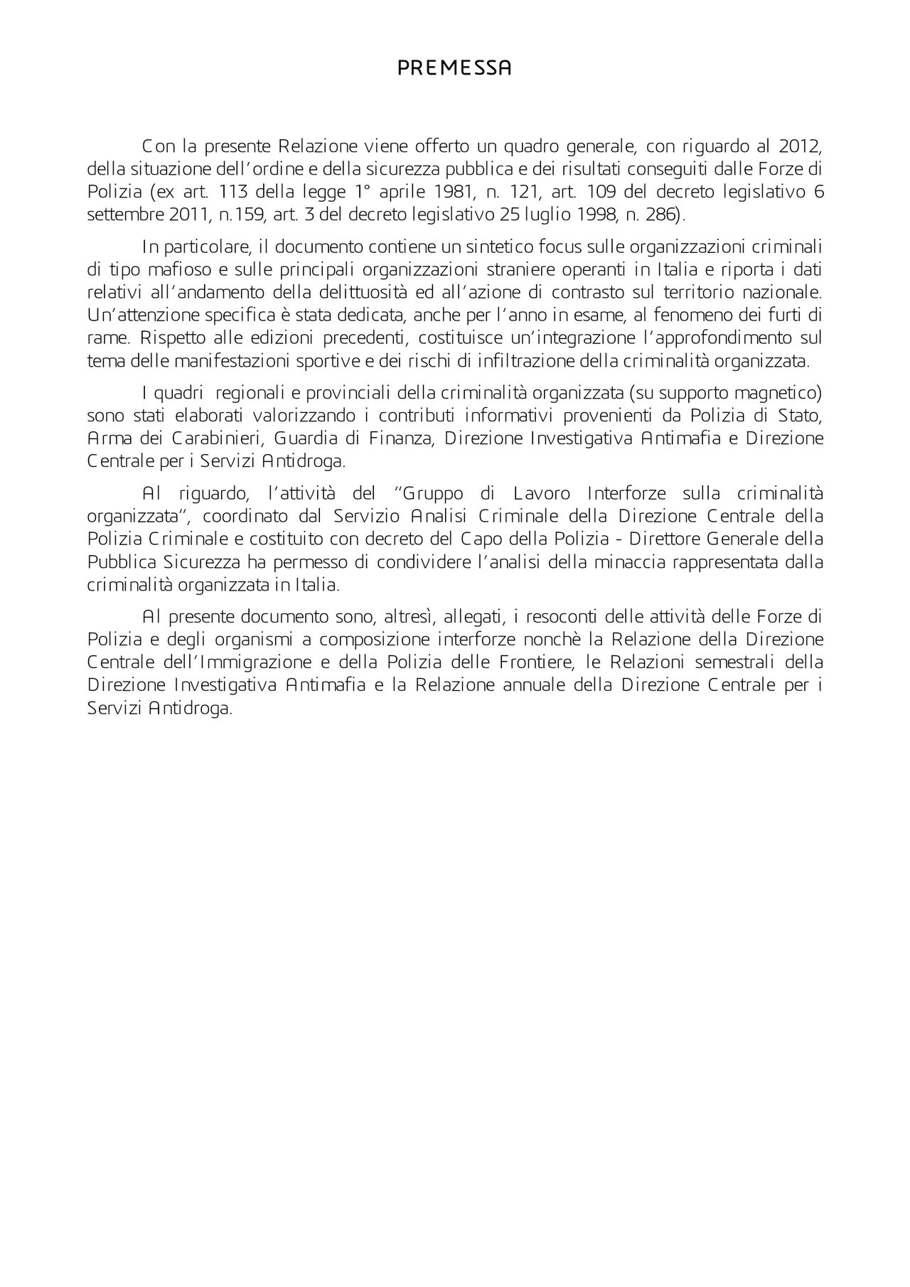 La pagina 3 dell'atto di Ministero dell'Interno, con il testo citato nell'articolo