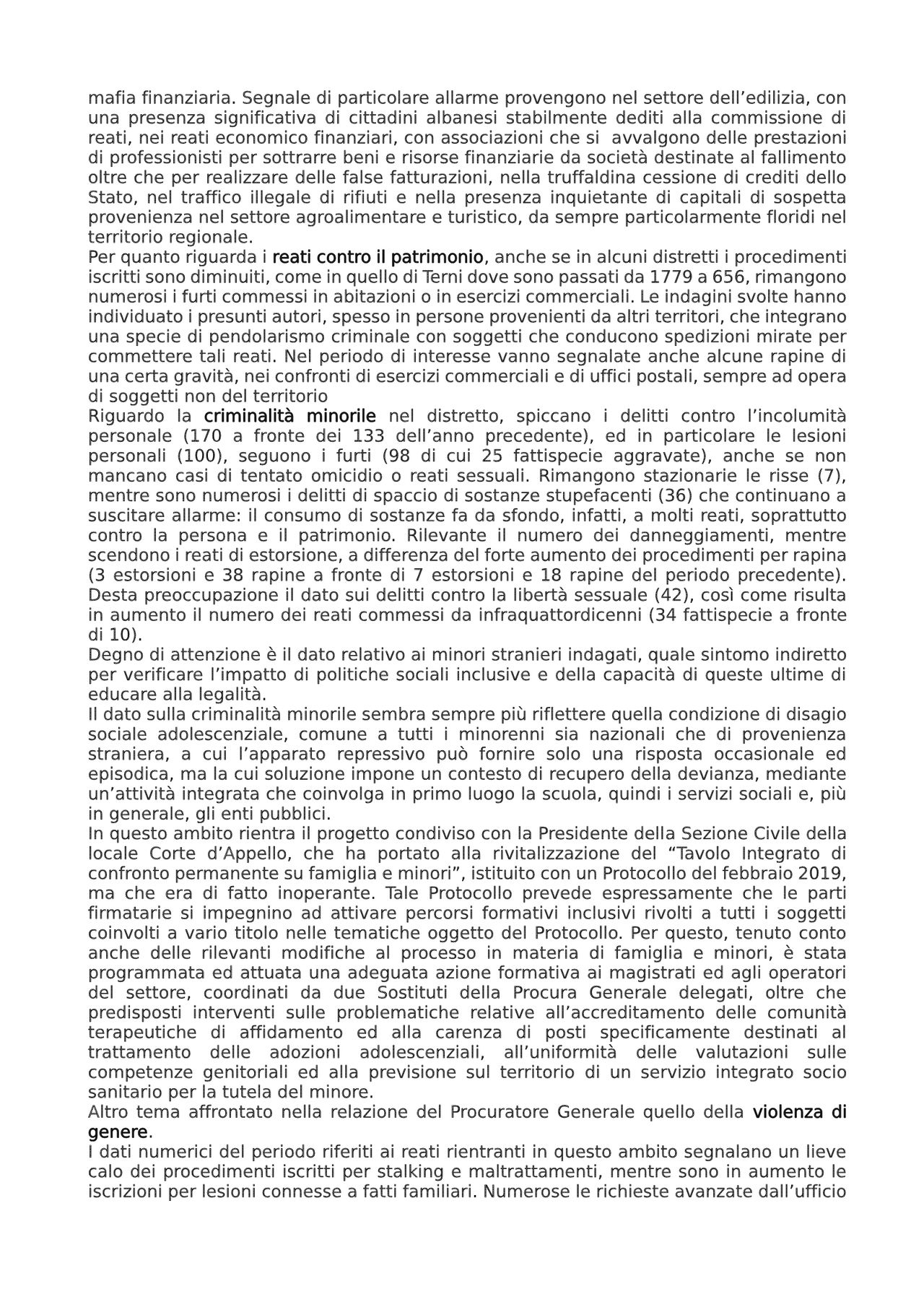 La pagina 2 dell'atto di Ministero della Giustizia, con il testo citato nell'articolo