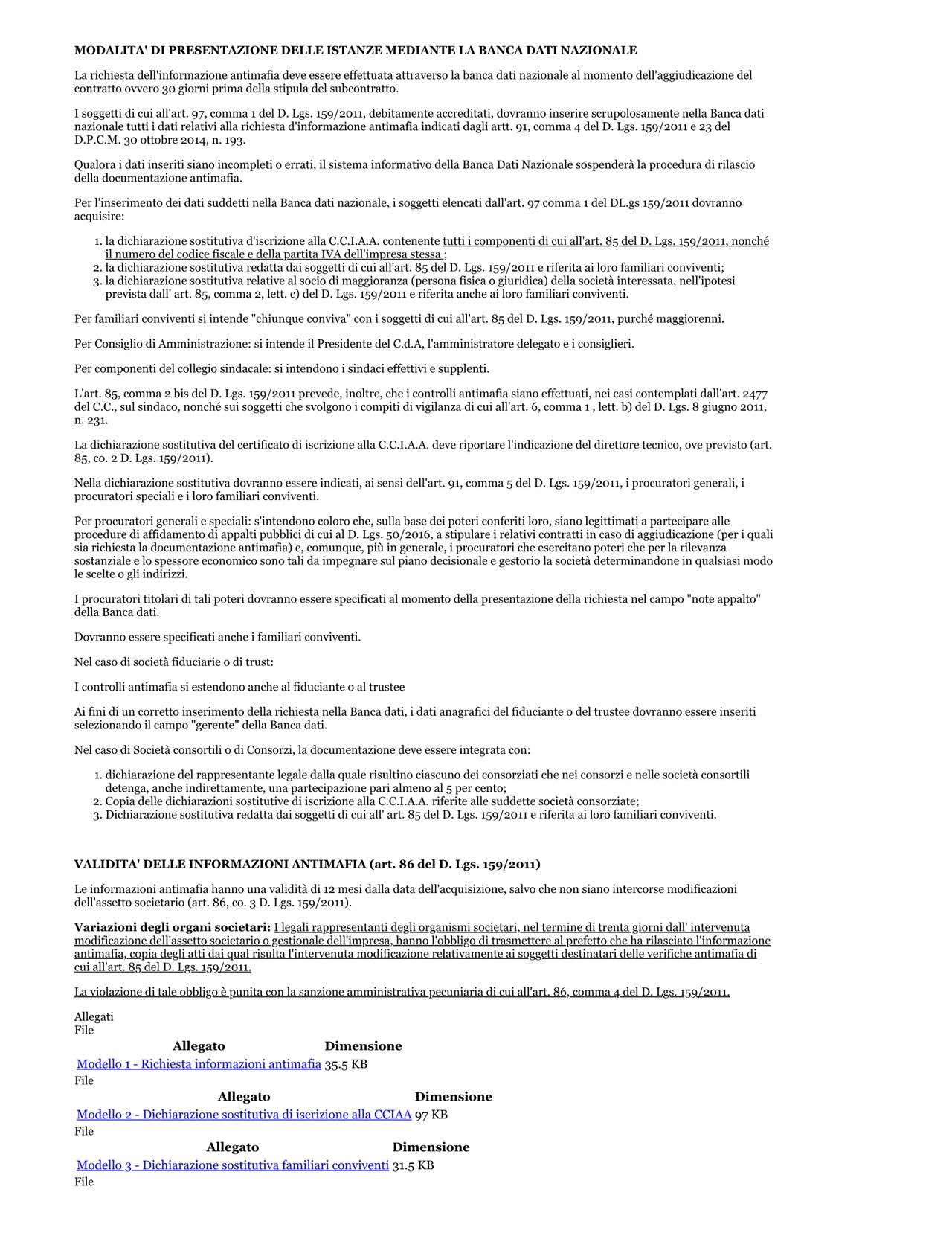 La pagina 3 dell'atto di Ministero dell'Interno, con il testo citato nell'articolo